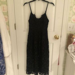 ASTR Black Eyelet Midi Dress